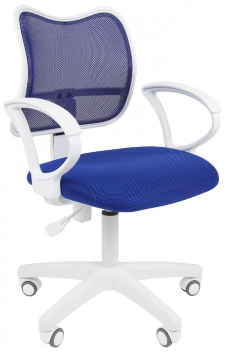 Кресло CHAIRMAN 450LT WHITE синяя сетка и сиденье