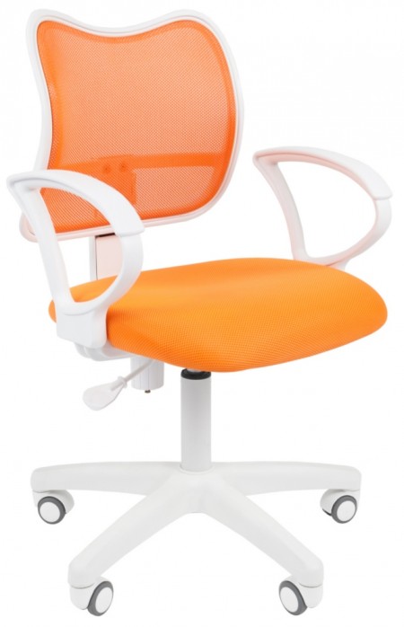 Кресло CHAIRMAN 450LT WHITE оранжевая сетка и сиденье