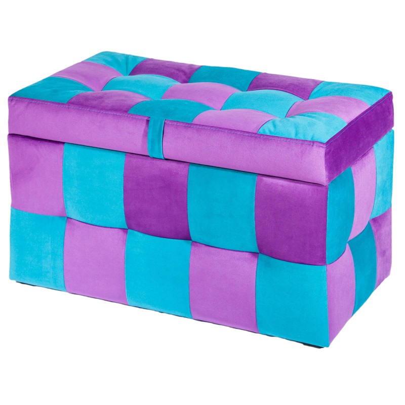 Банкетка Детская 4624 ткань фиолетовая и голубая 700х430х380