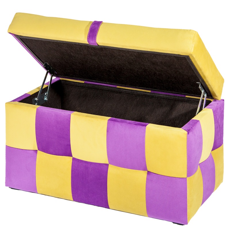 Банкетка Детская 4626 ткань фиолетовая и желтая 700х430х380