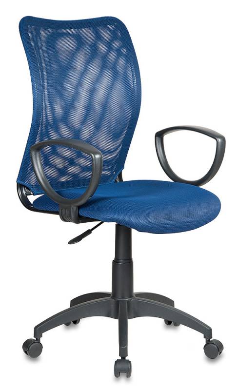 Кресло Бюрократ CH-599 спинка синяя сетка, сиденье синее
