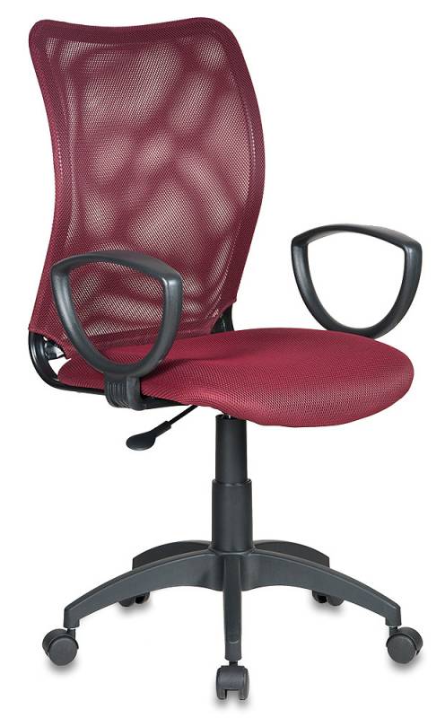 Кресло Бюрократ CH-599 спинка бордовая сетка, сиденье бордо
