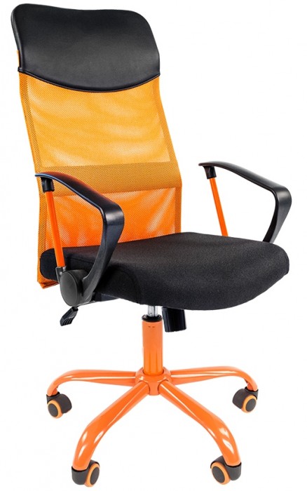 Кресло Chairman 610 CMET оранжевая сетка и крестовина
