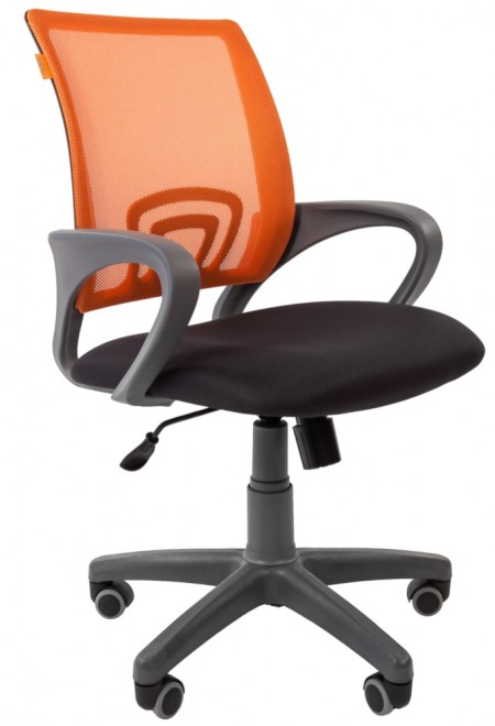 Кресло CHAIRMAN 696 GREY оранжевая сетка серое сиденье и пластик
