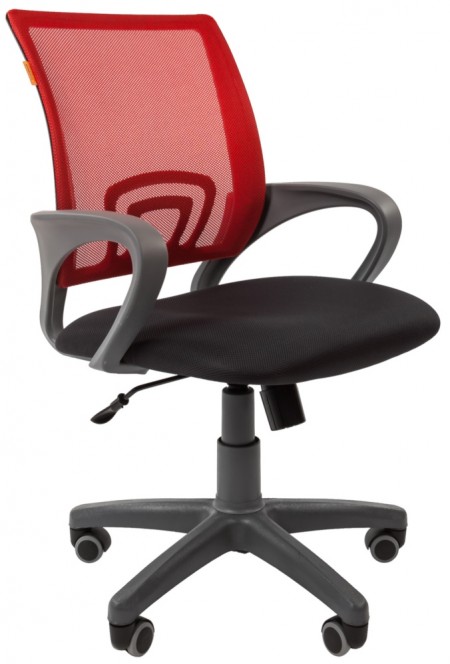 Кресло CHAIRMAN 696 GREY красная сетка серое сиденье и пластик
