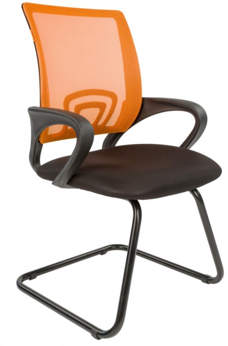 Кресло CHAIRMAN 696V оранжевая сетка черная ткань