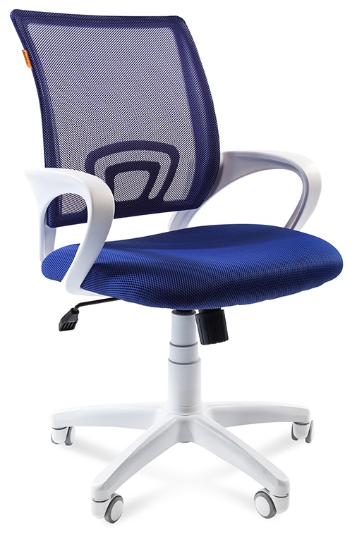 Кресло CHAIRMAN 696 white синее пластик белый