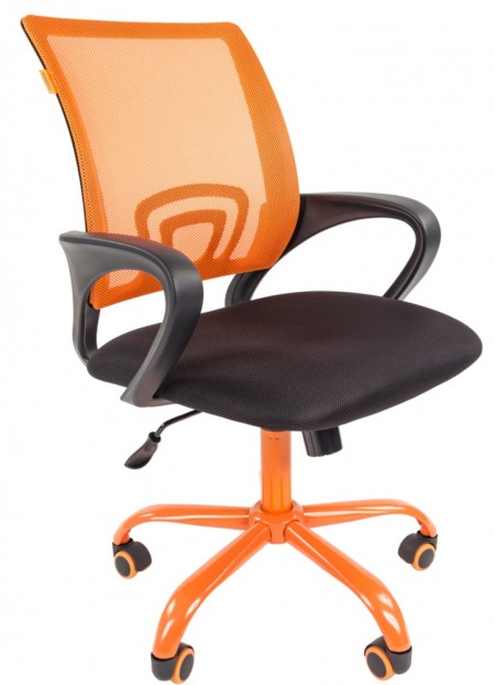 Кресло CHAIRMAN 696 CMET оранжевая сетка и металлическая крестов