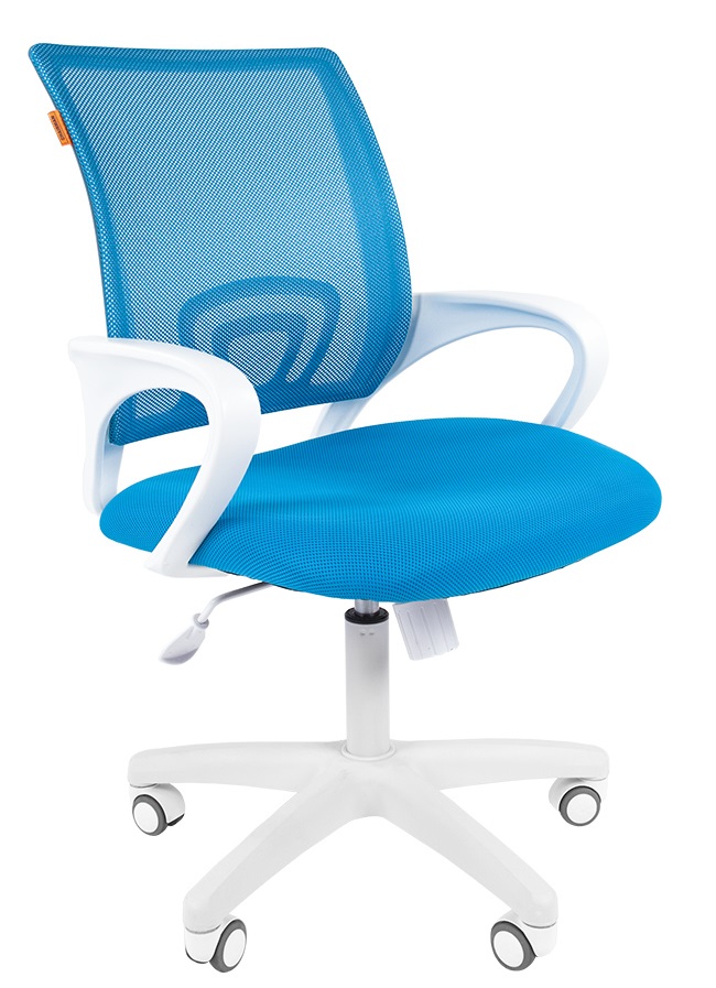 Кресло CHAIRMAN 696 white голубое пластик белый