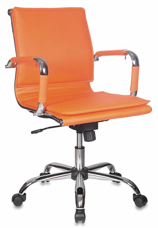 Кресло Бюрократ CH-993-Low оранжевая экокожа, низкая спинка