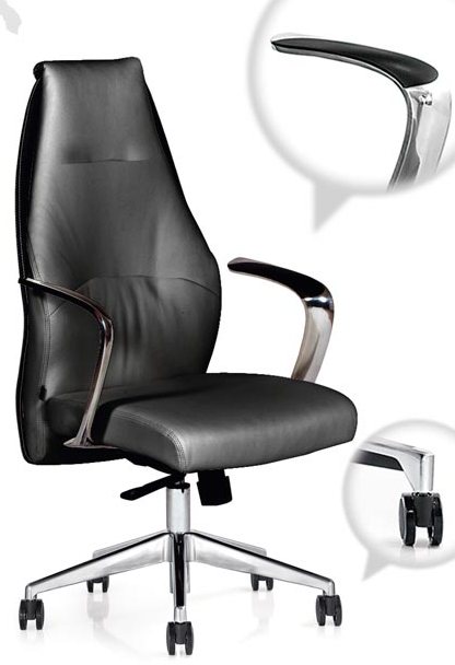 Кресло руководителя Basic MY-6002 кожа черная