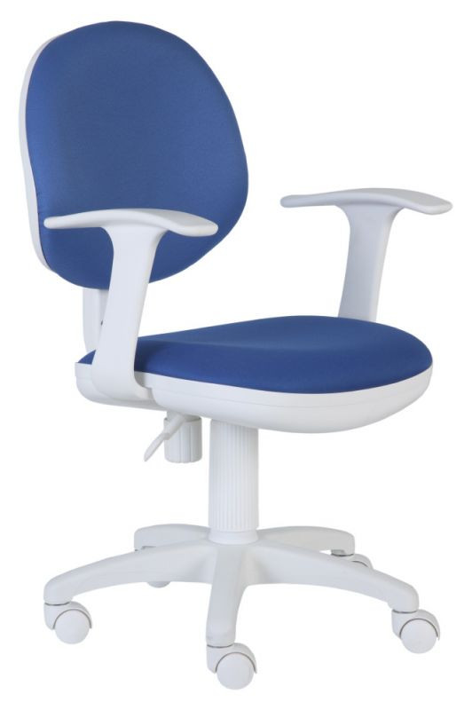 Кресло Бюрократ CH-W356AXSN темно-синяя обивка белый пластик