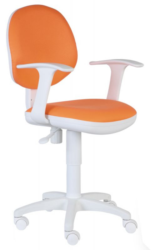 Кресло Бюрократ CH-W356AXSN оранжевая обивка белый пластик