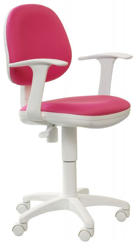 Кресло Бюрократ CH-W356AXSN розовая обивка белый пластик
