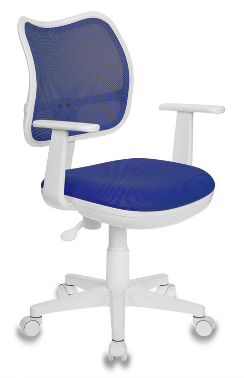 Кресло Бюрократ CH-W797 белый пластик, синяя сетка и ткань