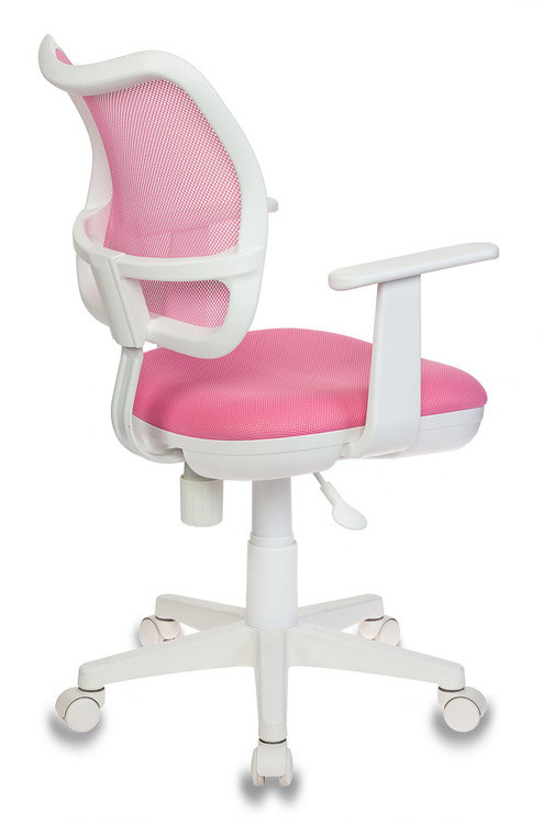 Кресло Бюрократ CH-W797 белый пластик, розовая сетка и ткань