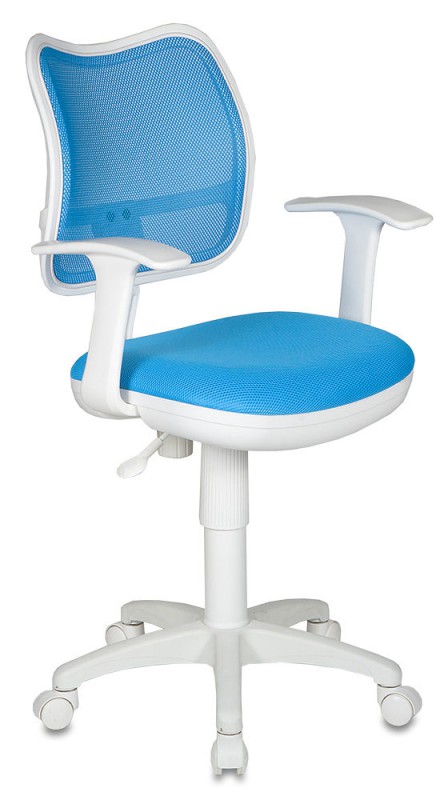 Кресло Бюрократ CH-W797 белый пластик, голубая сетка и ткань