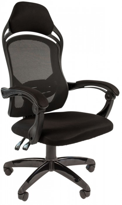 Кресло CHAIRMAN GAME 12 черная сетка черное сиденье