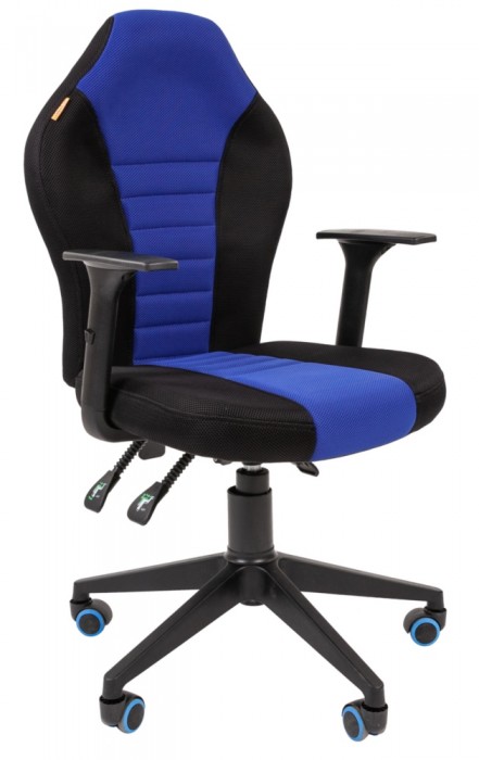 Кресло CHAIRMAN GAME 8 синяя и черная ткань