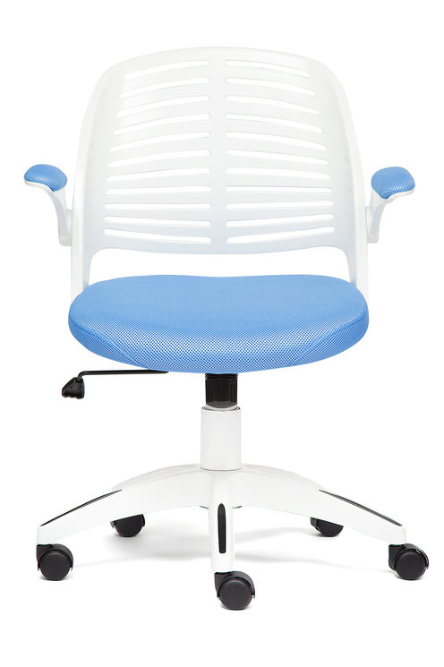 Кресло JOY ткань синий, пластик белый