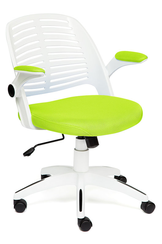 Кресло JOY ткань зеленый, пластик белый