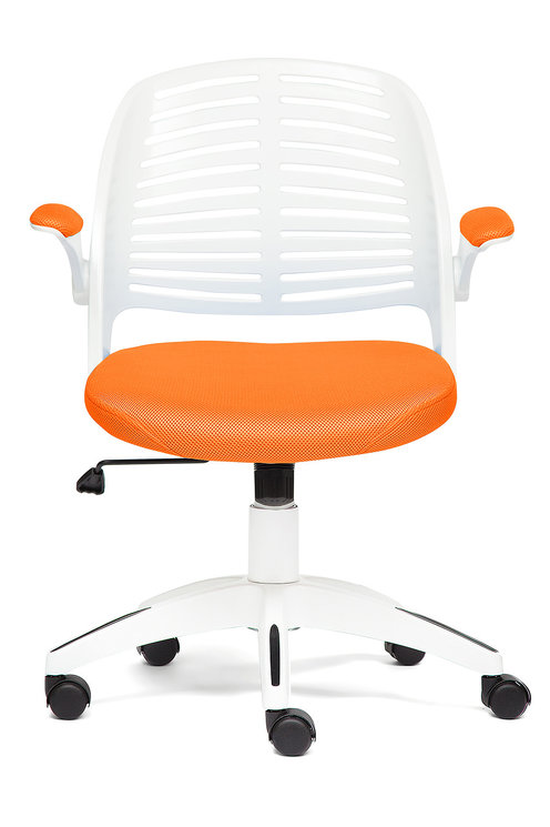 Кресло JOY ткань оранжевый, пластик белый