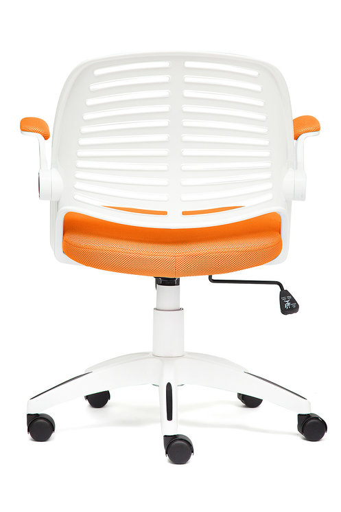 Кресло JOY ткань оранжевый, пластик белый