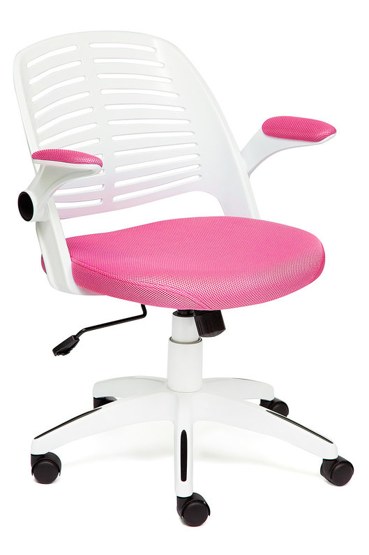 Кресло JOY ткань розовый пластик белый