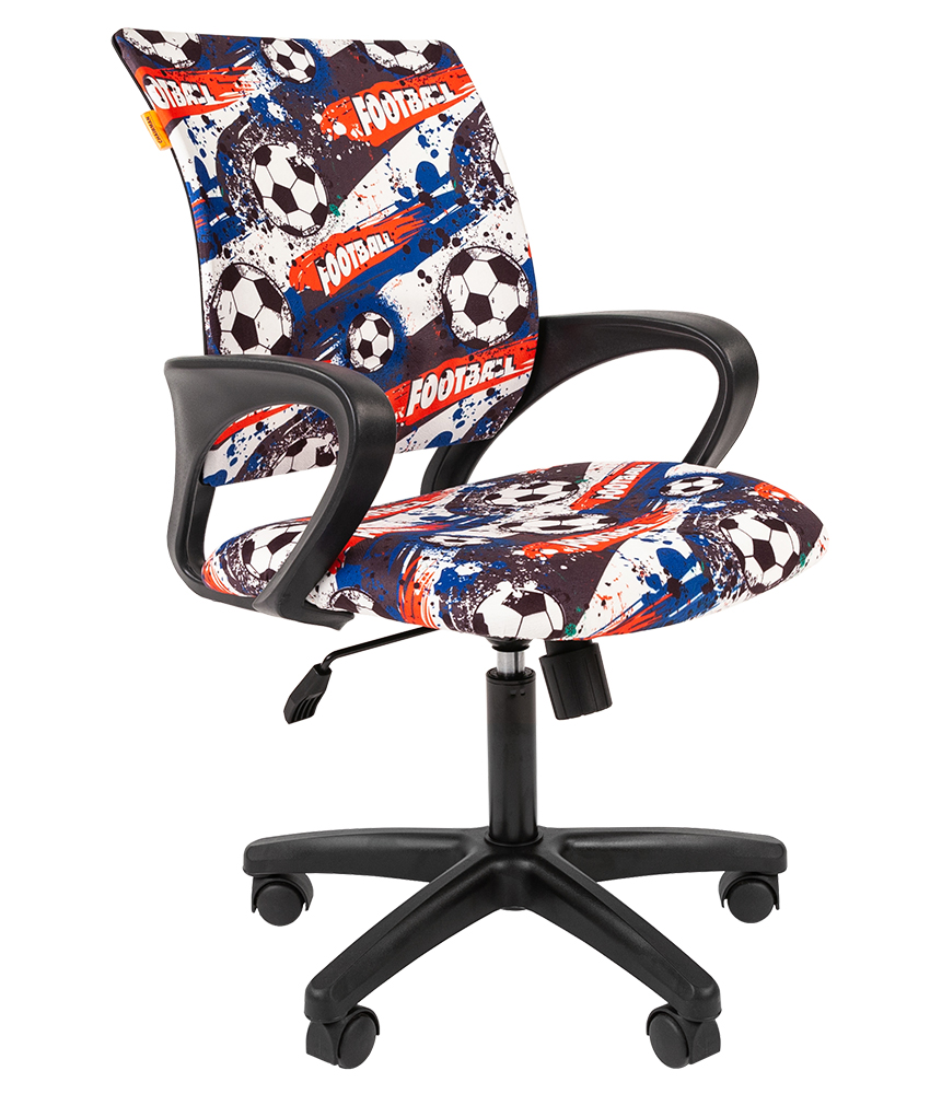 Кресло CHAIRMAN KIDS 103 черный пластик ткань с рисунком футбол