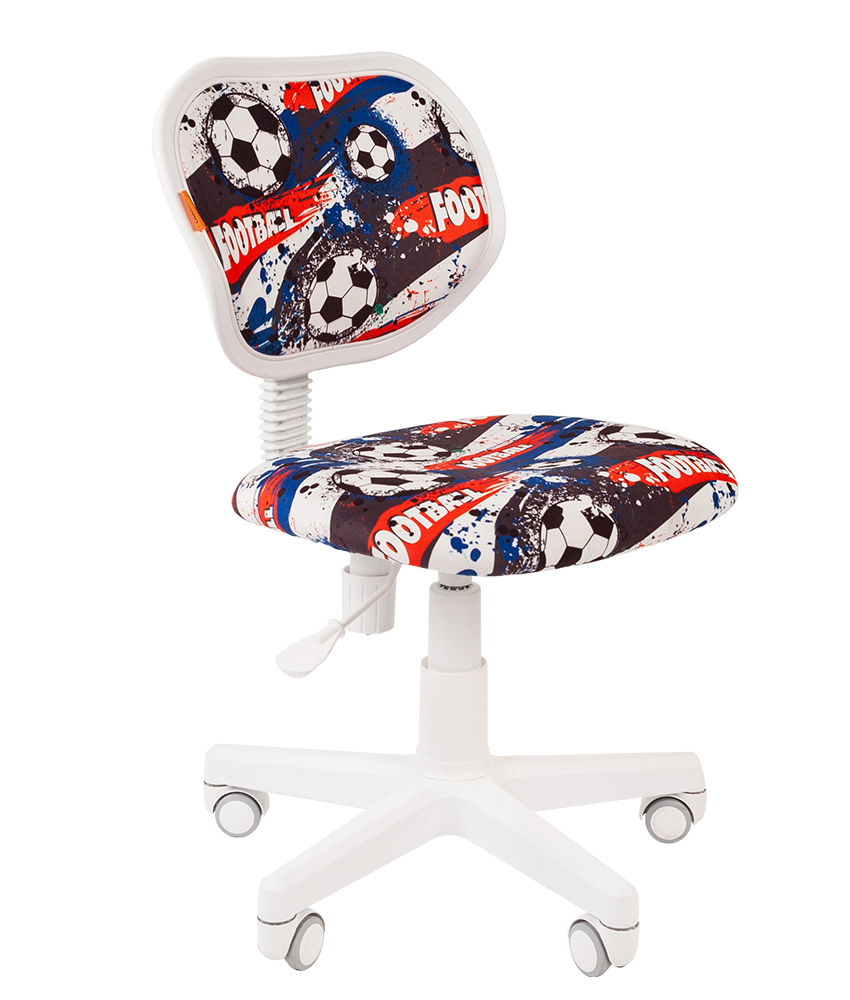 Кресло CHAIRMAN KIDS 106 белый пластик ткань с рисунком футбол