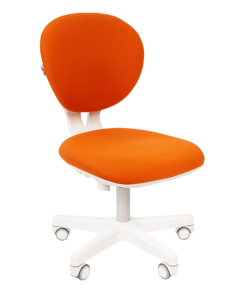 Кресло CHAIRMAN KIDS 108 ткань оранжевая пластик белый