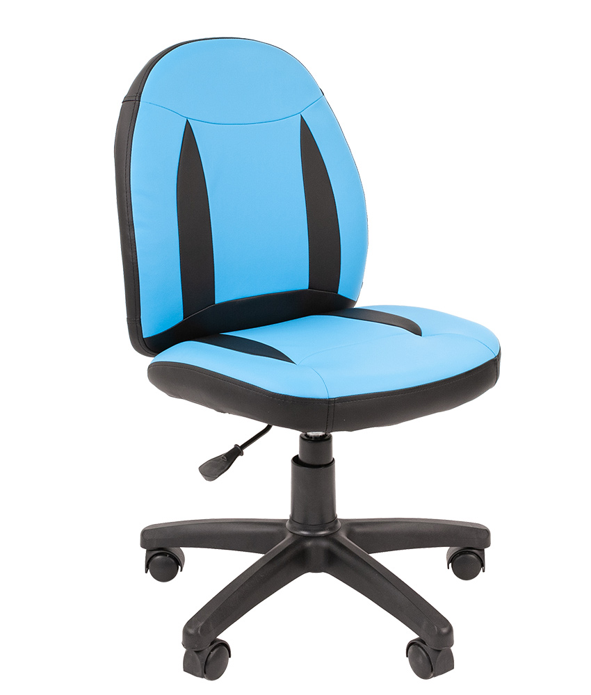 Кресло CHAIRMAN KIDS 122 экокожа голубая пластик черный