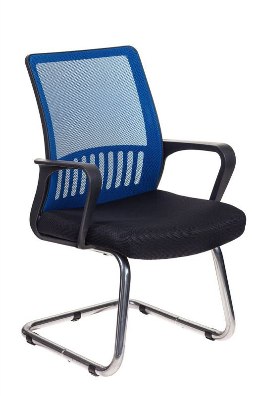 Кресло Бюрократ MC-209 для посетителя черная ткань, синяя сетка