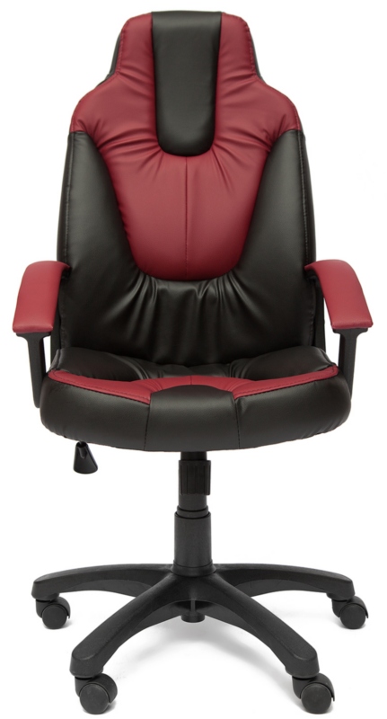 Кресло руководителя NEO2 Нео2 экокожа черная вставки бордо