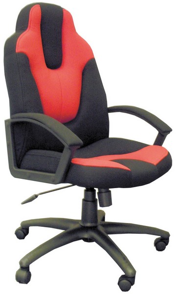 Кресло руководителя NEO3 ткань черная вставка красная