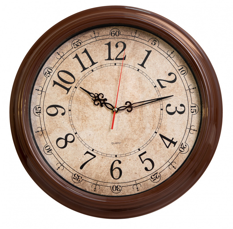 Часы настенные аналоговые Бюрократ R77P коричневые