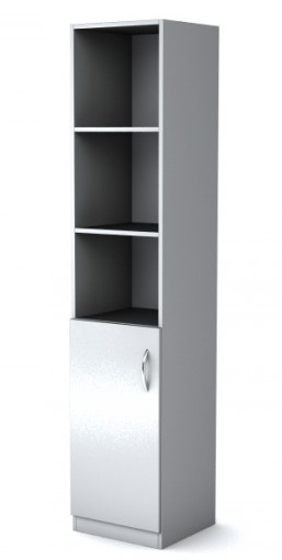 Шкаф узкий полуоткрытый Simple Симпл серый