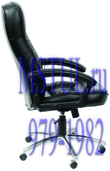 Кресло Бюрократ T-9908 черная кожа, хром