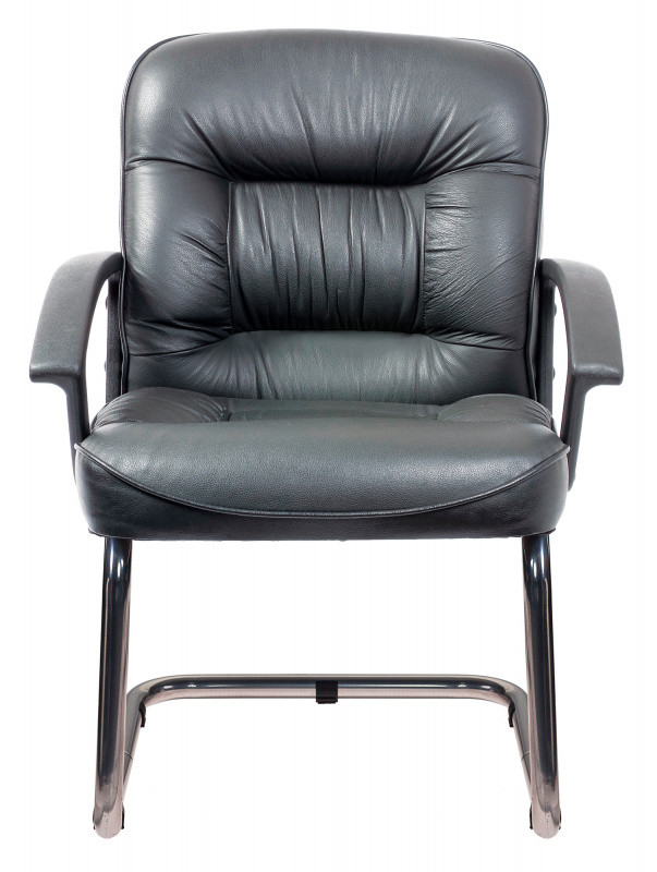 Кресло Бюрократ T-9908AXSN-Low-V на полозьях черная кожа