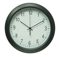 Часы настенные R02P, круглые, черный, d30.5 см, плавный ход