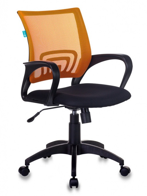 Кресло Бюрократ CH-695N оранжевая сетка, сиденье черное