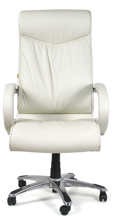 Кресло Chairman 420 кожа белая