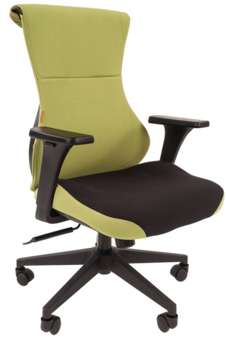 Кресло CHAIRMAN GAME 10 зеленая и черная ткань
