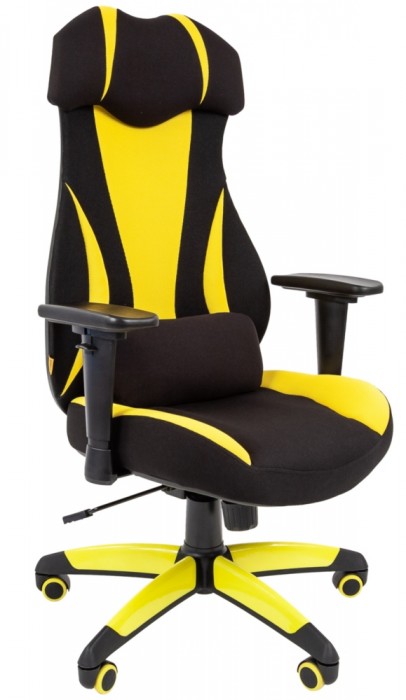 Кресло CHAIRMAN GAME 14 желтая и черная ткань