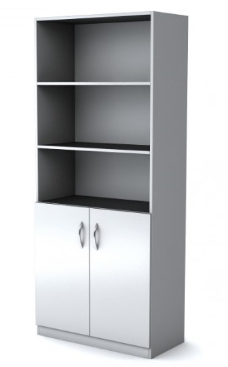 Шкаф широкий полуоткрытый Simple Симпл серый