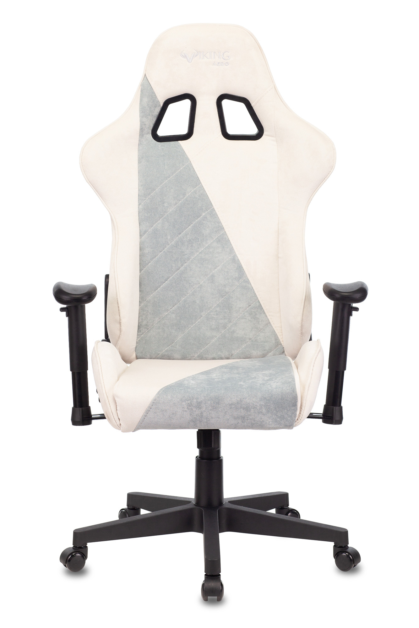 Кресло Бюрократ VIKING X Fabric белый, серо-голубой