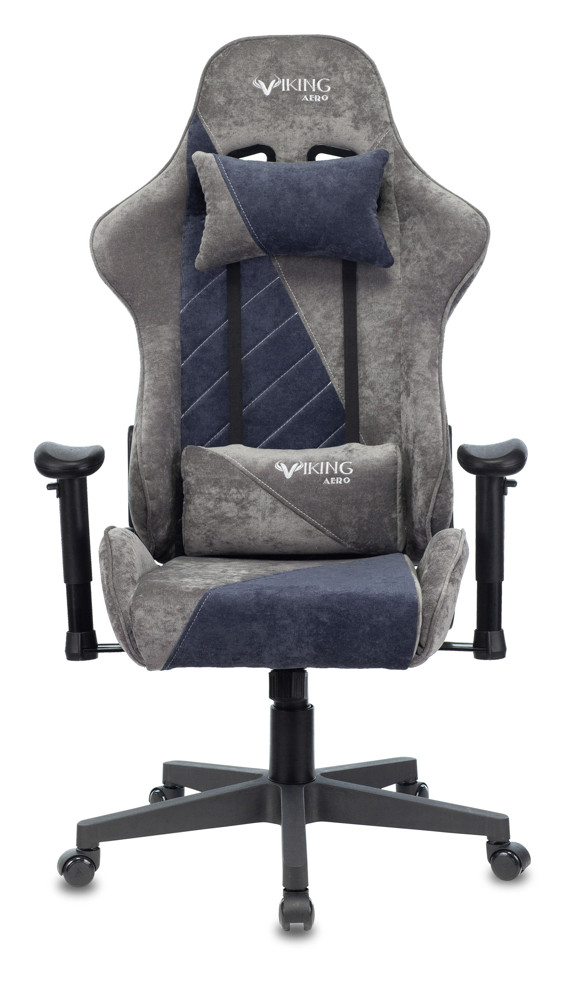 Кресло Бюрократ VIKING X Fabric серый, темно-синий