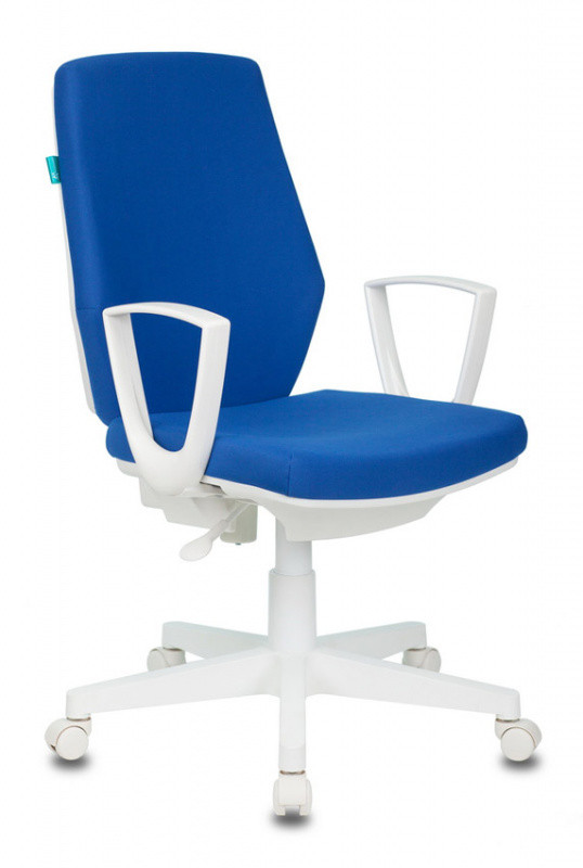 Кресло Бюрократ CH-W545 пластик белый ткань синяя