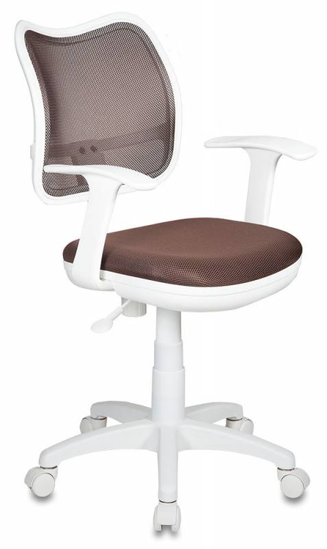 Кресло Бюрократ CH-W797 белый пластик, коричневая сетка и ткань